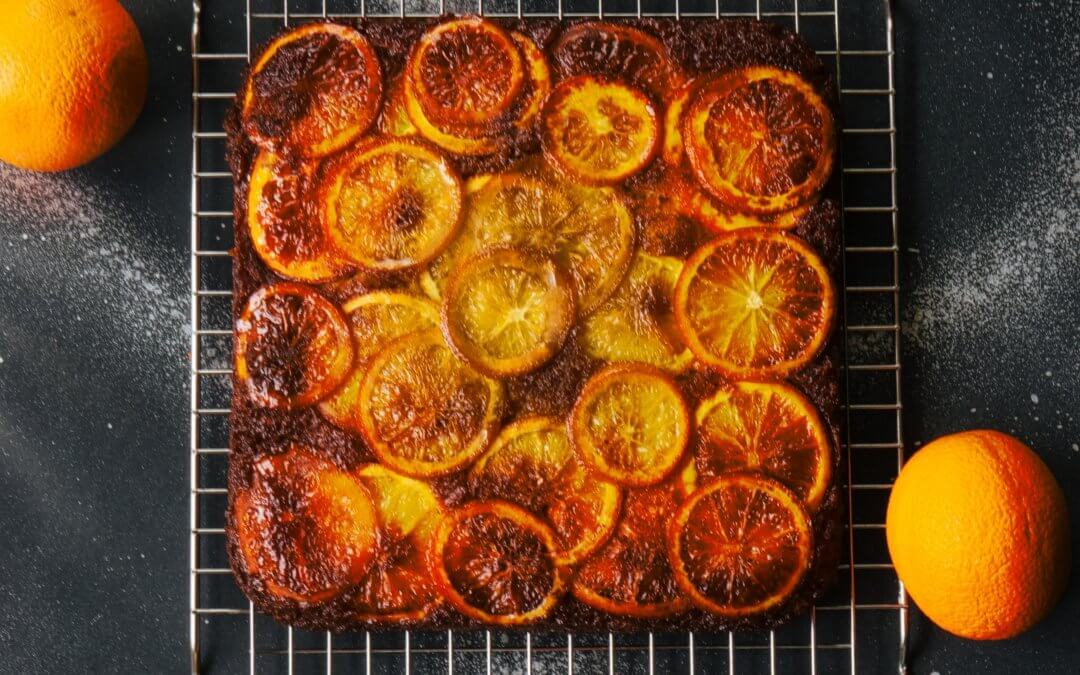Koninklijke Sinaasappel/karamel cake